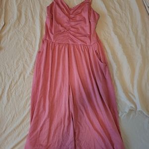 Pink midi dress with pockets